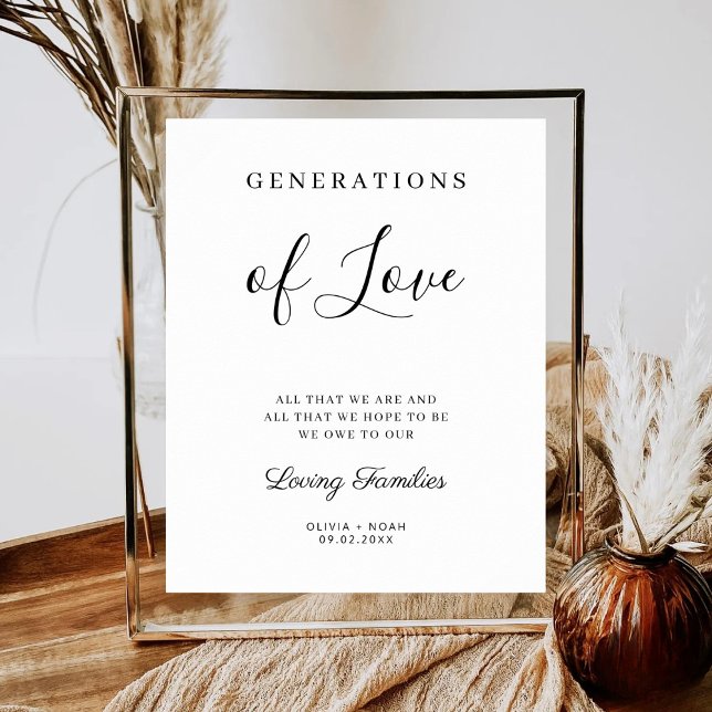 Generations Of Love Minimalist Modern Wedding Poster (Skapare uppladdad)