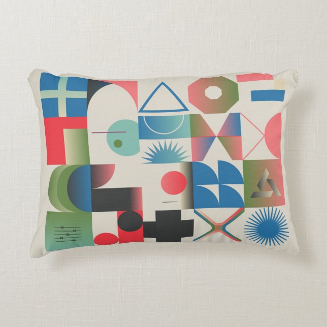 Generativ teckningsgrafik av bisarr komp prydnadskudde (Framsidan)