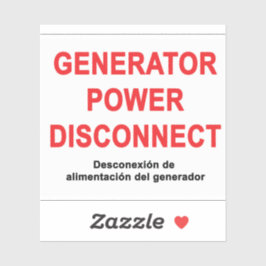 Generator Ström Frånkoppling - ETIKETT