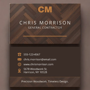Generell entreprenör Troden Monogram Carpentry Visitkort