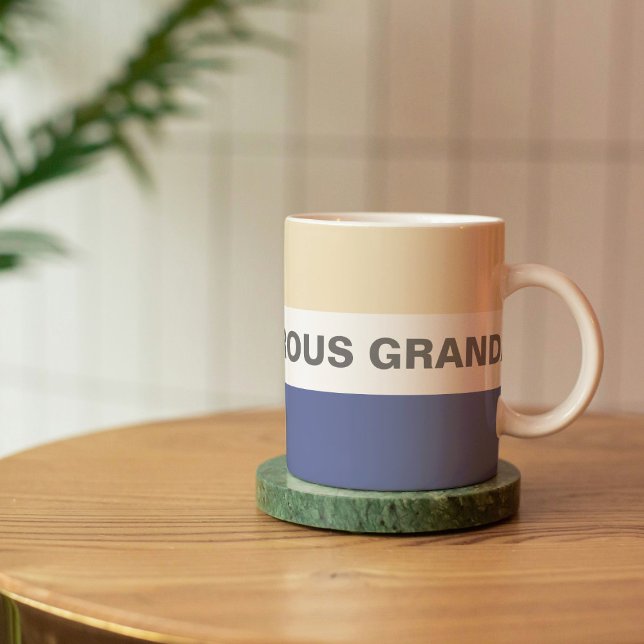 Generell morfar, persika och blå klassisk kaffemugg (Skapare uppladdad)