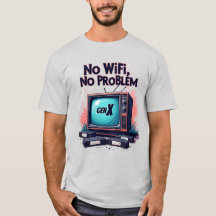 Generera X "No WiFi, No Problemo" Retro T-Shirt