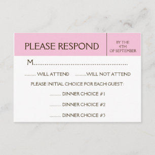 Generic Blek Rosa OSA Responcard Kort