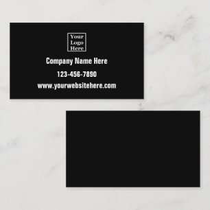 Generic Company Logotyp Contact Info Black and Whi Visitkort