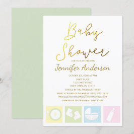 Generic Unisex Boy eller Girl Baby Shower Inbjudningar