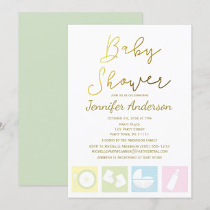 Generic Unisex Boy eller Girl Baby Shower Inbjudningar