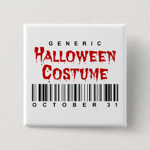 Generisk Halloween-kostym med streckkod Knapp