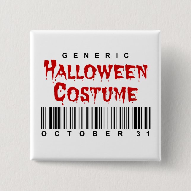 Generisk Halloween-kostym med streckkod Knapp (Framsida)