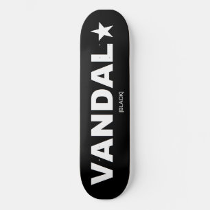 Generisk VANDAL★-Skateboard (vit på svart) Mini Skateboard Bräda 18,7 Cm