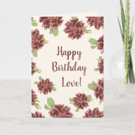 Generiska grattis på födelsedagen - Röda Daisy Ram Kort