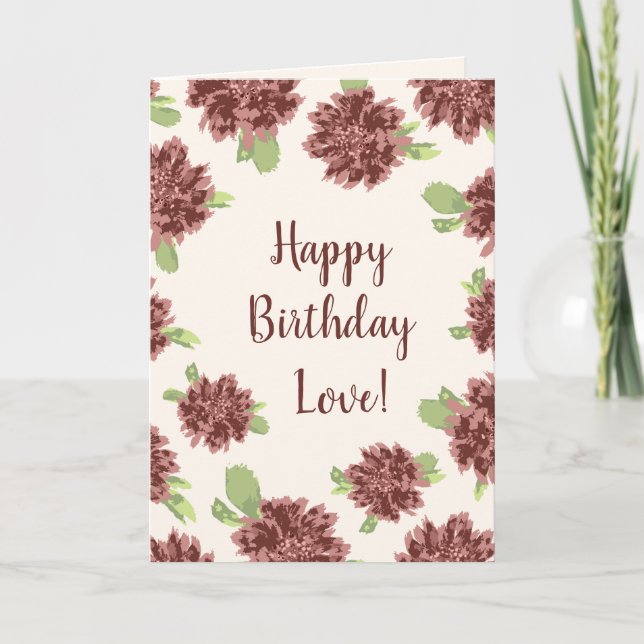 Generiska grattis på födelsedagen - Röda Daisy Ram Kort (Framsida)