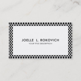 Generiskt Affärskort i Black & White Checker Ram Visitkort