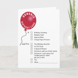 Generiskt födelsedagskort kort