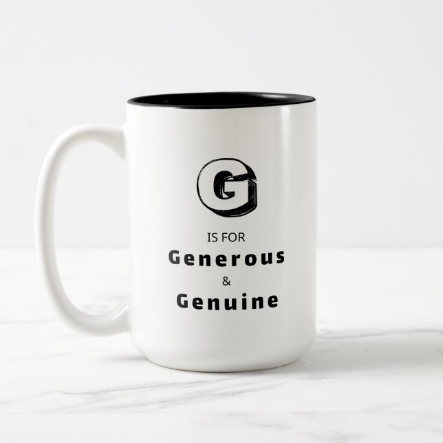 Generös G - Personlig Lyxros Mugg (Vänster)