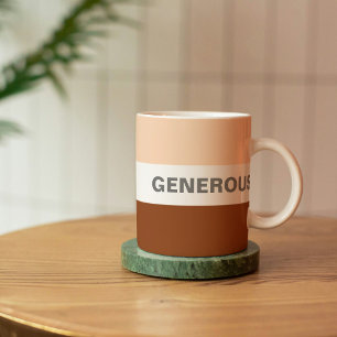 Generös morfar, persika och brun klassisk kaffemugg