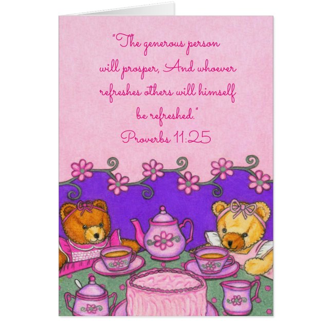 Generös person Prospers~Bears Party~Scriptures Hälsningskort (Framsidan)