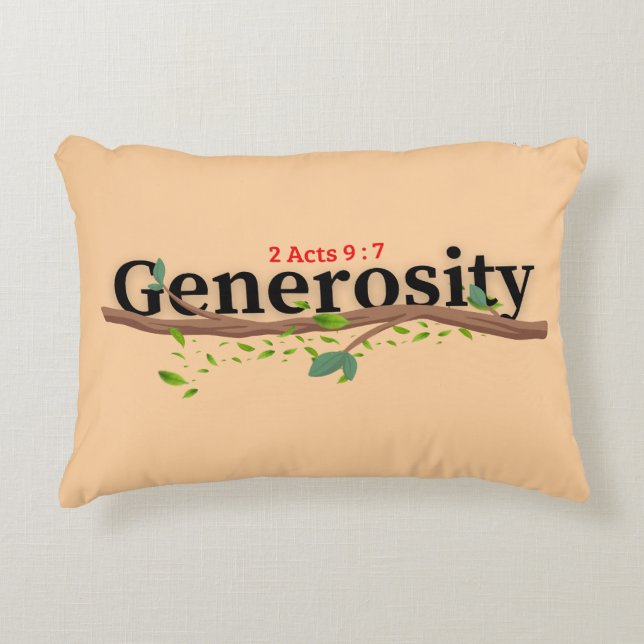 Generositet ( 2 rättsakter 9:7) - fyllning prydnadskudde (Framsidan)