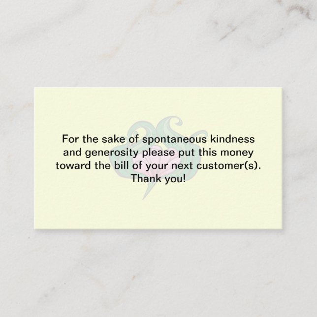 Generositetkort med tecknadblomman visitkort (Framsida)