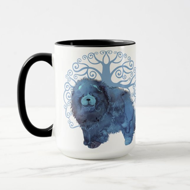 GENES Chow LIVETS TRÄD på båda sidor Kaffemugg (Vänster)