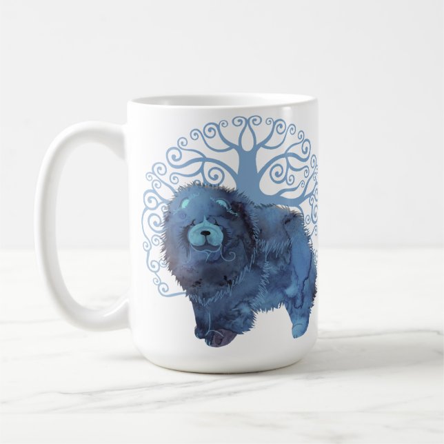 GENES Chow LIVETS TRÄD på båda sidor Kaffemugg (Vänster)