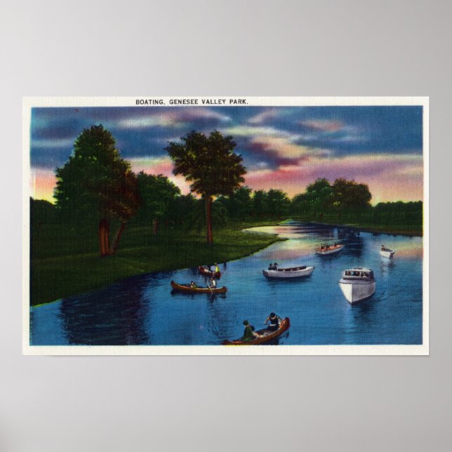 Genesee Valley Park Boating Scene Poster (Framsidan)