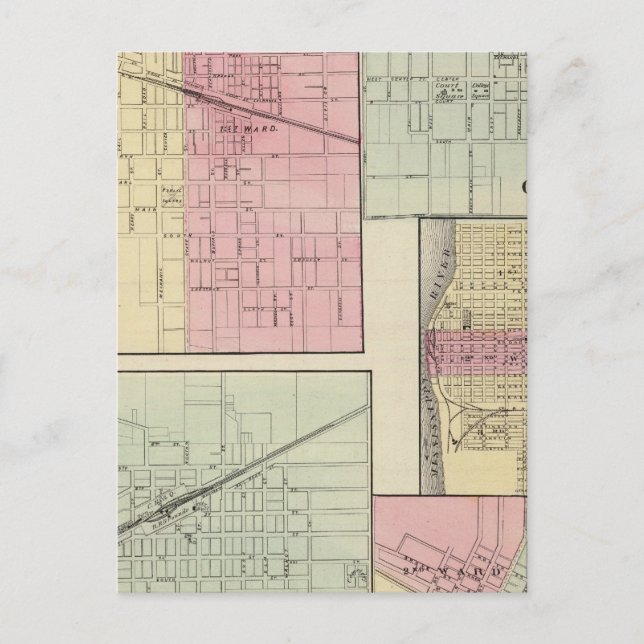Geneseo, Kewanee, Cambridge, Fulton och Morrison Vykort (Framsida)