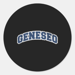 Geneseo New York Varsity Stil Runt Klistermärke