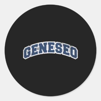 Geneseo New York Varsity Stil Runt Klistermärke
