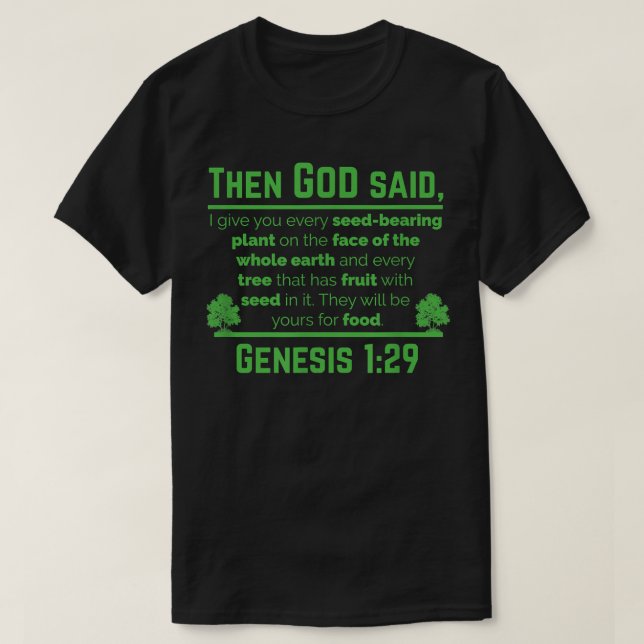 Genesis 129 Plant Based Diet Vegan Vegetarian Anim T Shirt (Design framsida)
