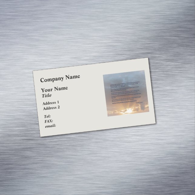 Genesis 1:14-19 ... Låt det bli ljus Visitkortmagnet (In Situ)