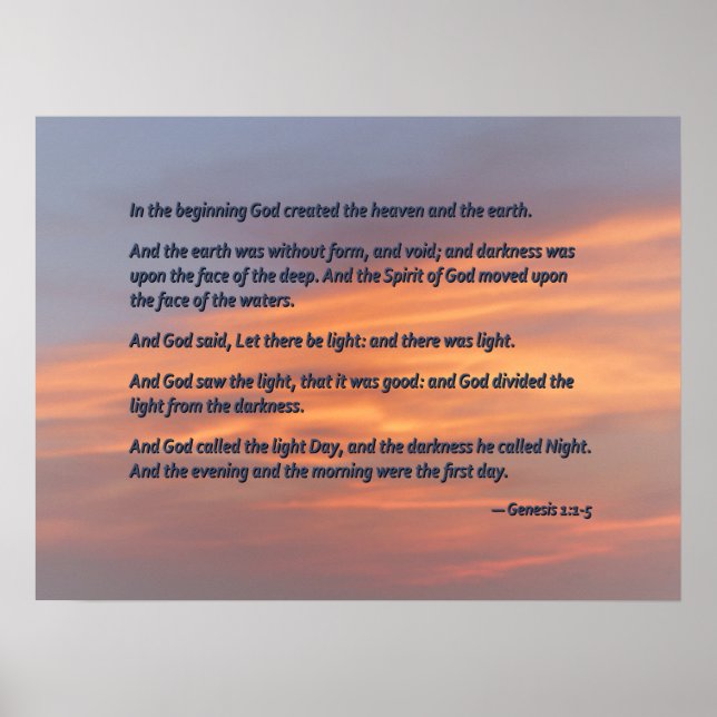Genesis 1 1-5 i början poster (Framsidan)