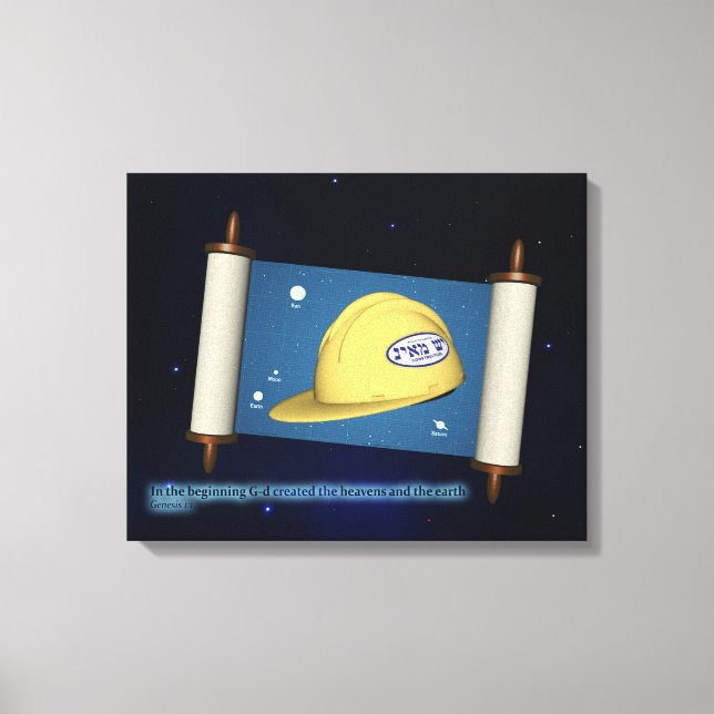 Genesis 1:1 - Construction Canvastryck (Framsida)