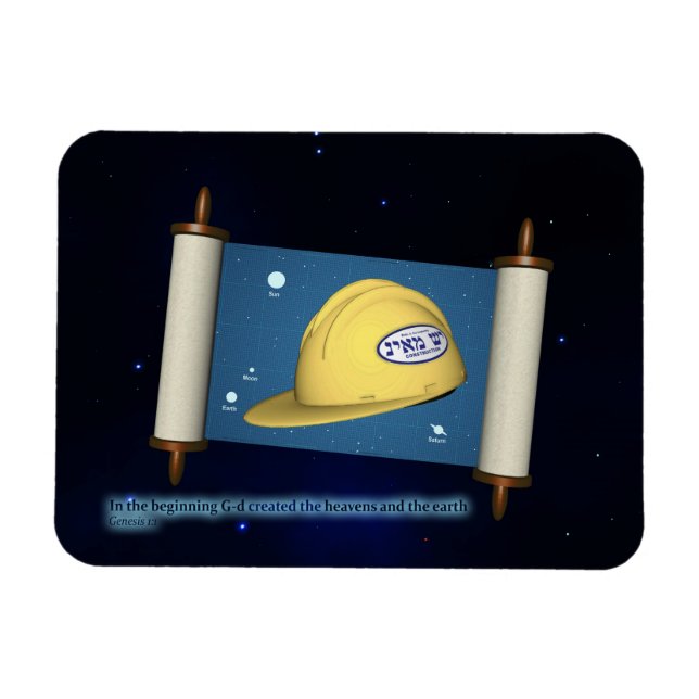 Genesis 1:1 - Construction Magnet (Horisontell)