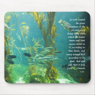 Genesis 1:21 Pacific Kelp Mousepad Musmatta