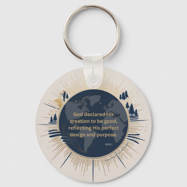 Genesis 1:31 - Guds skapelse var bra Nyckelring (Framsida)