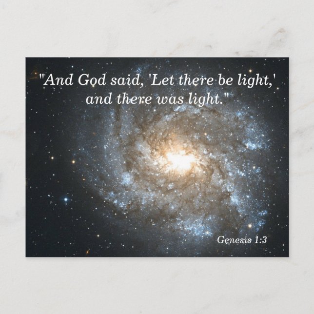 Genesis 1 3-skriptminneskort vykort (Framsida)