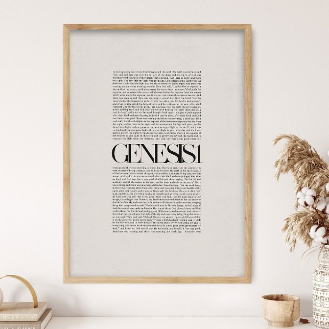 Genesis 1, Bible Verse, Modern Bible, Scripture Wa Poster (Skapare uppladdad)