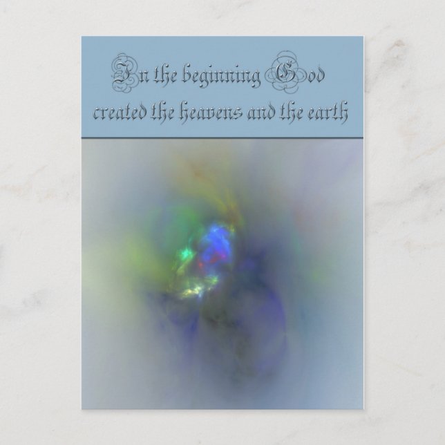 Genesis 1 I början skapade Gud himlen Vykort (Framsida)