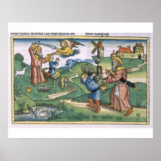 Genesis 21 1-14 Abrahams erbjudande till Isaac, fö Poster (Framsidan)