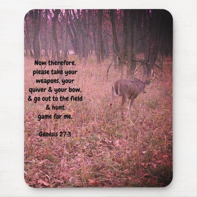 Genesis 27:3 Whitetail Buck Mouse Pad Musmatta (Framsidan)