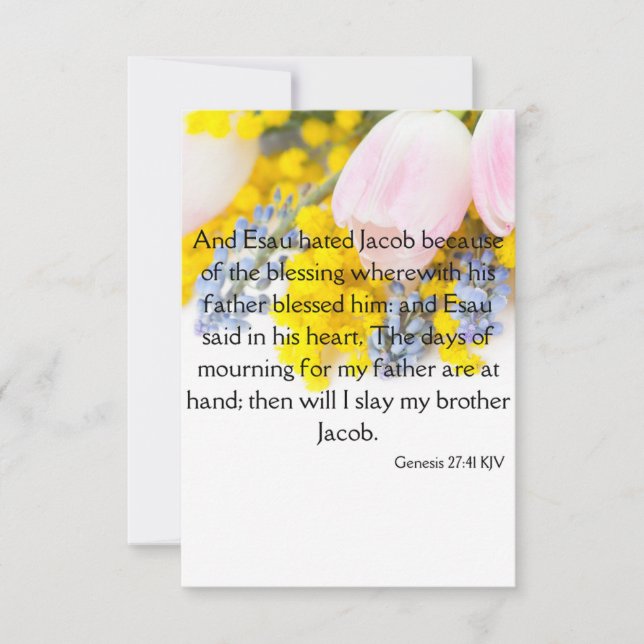 Genesis 27:41 KJV Bible Scripture Pic Hälsning Kort (Framsida)