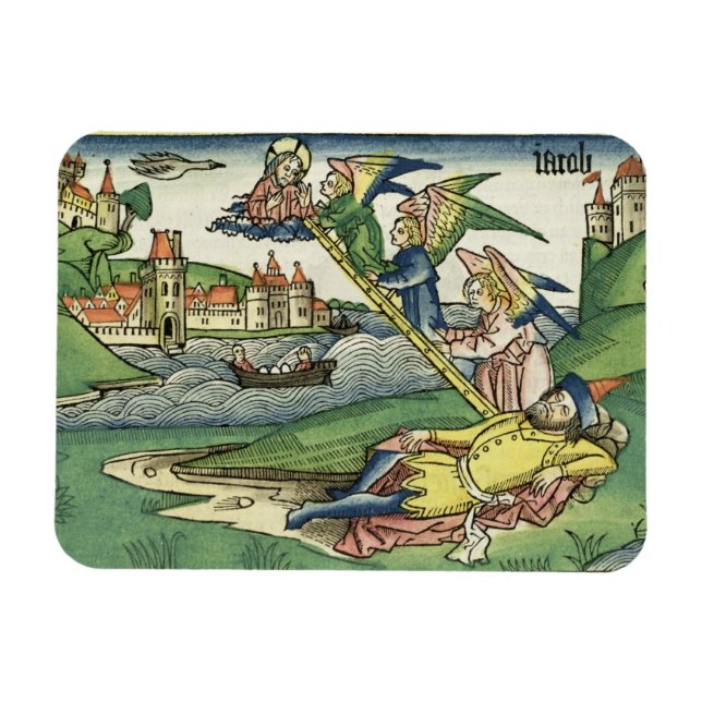 Genesis 28 10 Jacob's Ladder, från Nürnberg Magnet (Horisontell)