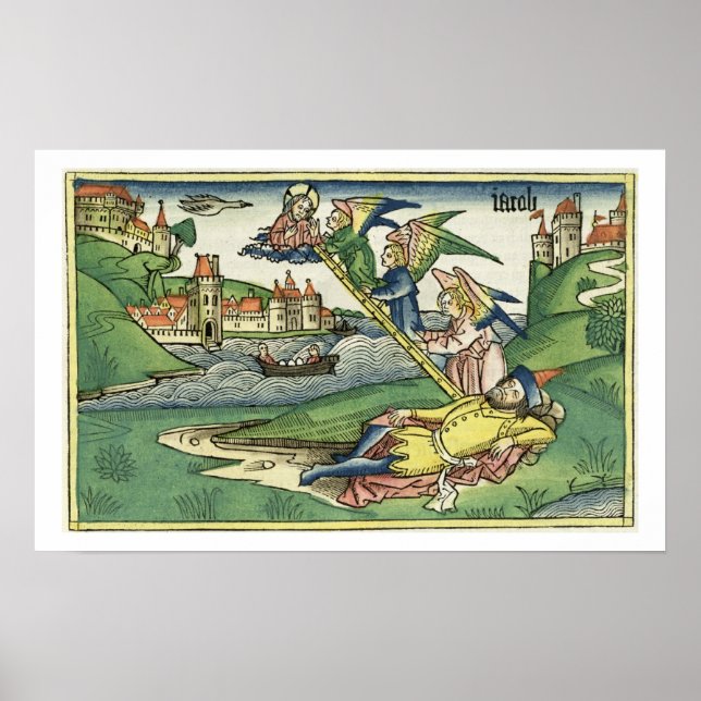 Genesis 28 10 Jacob's Ladder, från Nürnberg Poster (Framsidan)