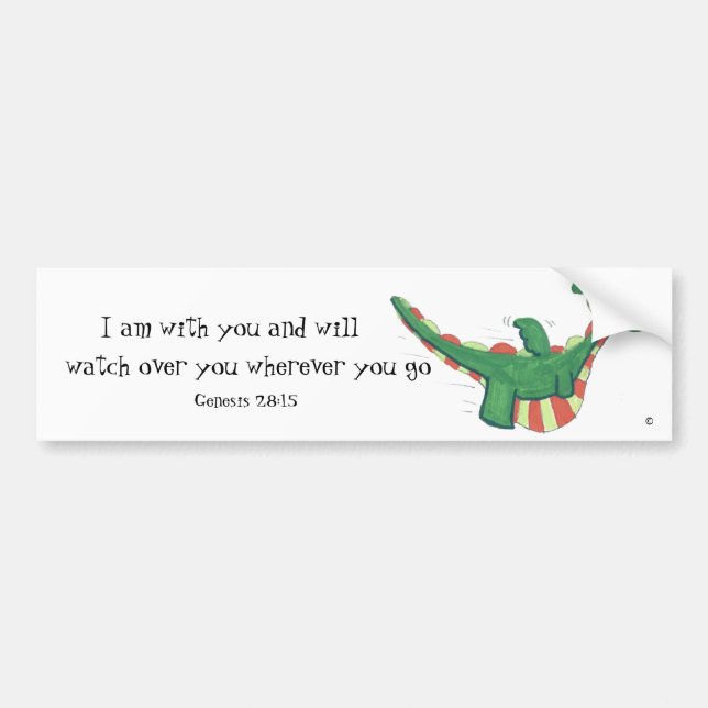 Genesis 28:15 Cute Zonzo Car Bumper Sticker Bildekal (Framsidan)