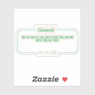 Genesis 2:12 klistermärken