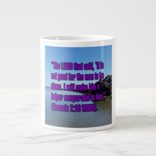 Genesis 2:18 WEBU Mug Jumbo Mugg (Framsidan)