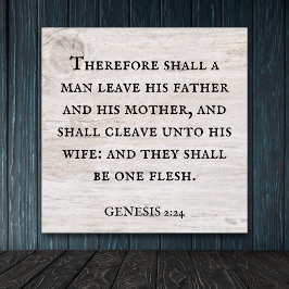 Genesis 2:24 Kung James Bible Christian Poster