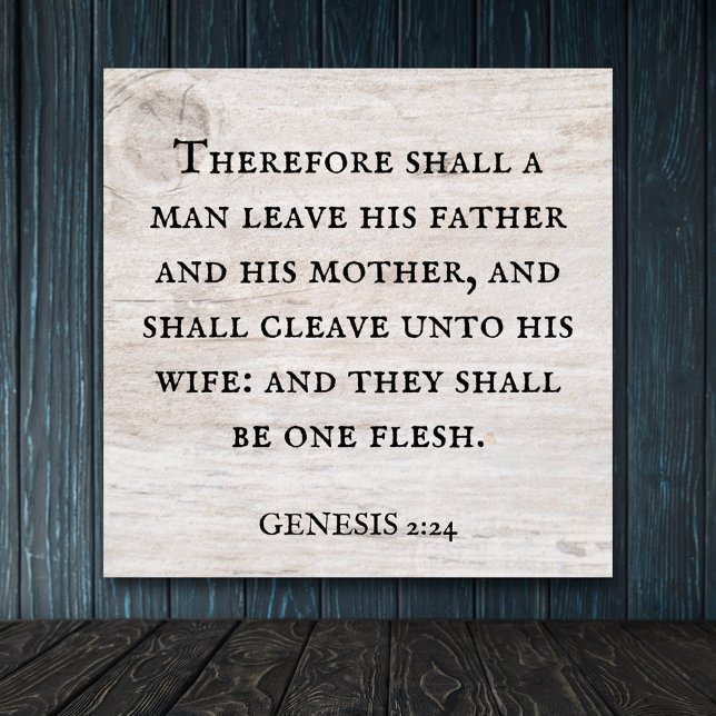 Genesis 2:24 Kung James Bible Christian Poster (Skapare uppladdad)
