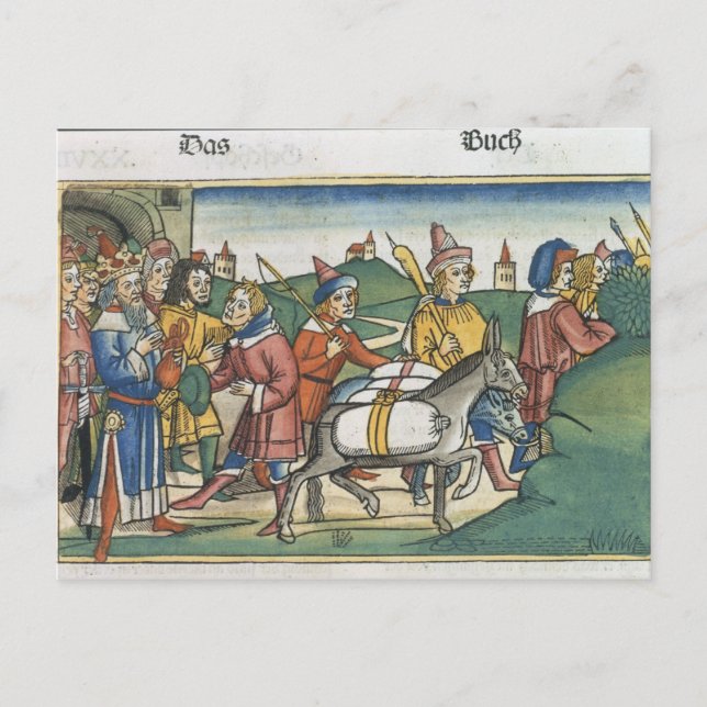 Genesis 42 25-28 Joseph skickar hem sina bröder Vykort (Framsida)