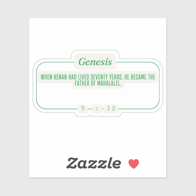 Genesis 5:12 klistermärken (Ark)